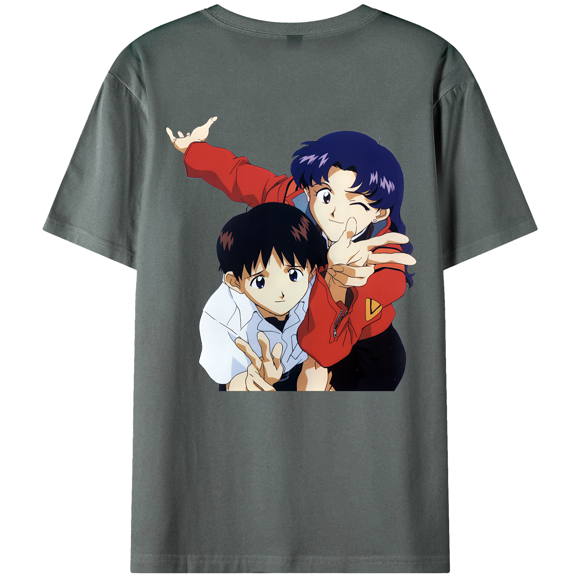 （画像用） EVA 新世紀エヴァンゲリオン 綿100％ メンズ半袖Tシャツ（バックプリント） 通気性